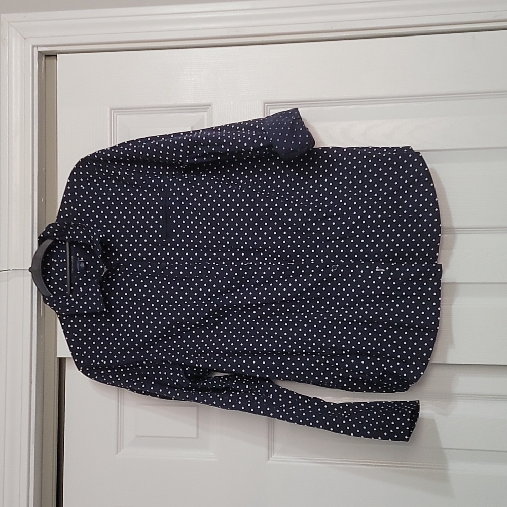 Navy Polka Dot Button Down Tommy Hilfiger XL